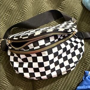 Checkered Black and White Women's Bag